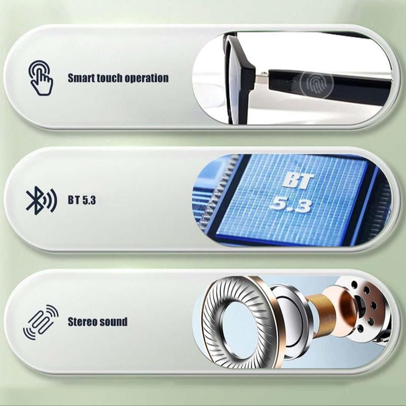 Advanced Smart Glasses with Wireless Stereo Earphones and Anti-Glare Sunglasses for Outdoor Activities such as Tourism, Driving, Cycling, Climbing, and Fishing