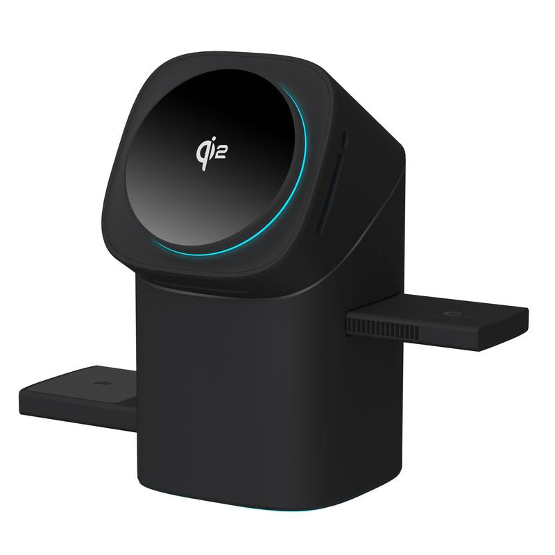 Three in One Wireless Charger, Fast Charging, Qi2 Certified, Suitable for Iphone, Iwatch, Airpods Headphone Charging Stations, Touch Pop-Up Charging, Smartphone Automatic, Easy to Carry Wireless Charger