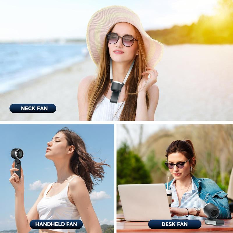 PLAYHOT Portable Handheld Turbo Fan - High-Power 5-Speed Mini Fan with USB Rechargeable 4000mAh Battery, Perfect for Camping and Outdoor Travel