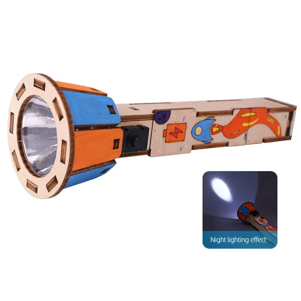 DIY Flashlight Technology Small Production Set Homemade Hand-Assembled Electrical Physics Science Toys