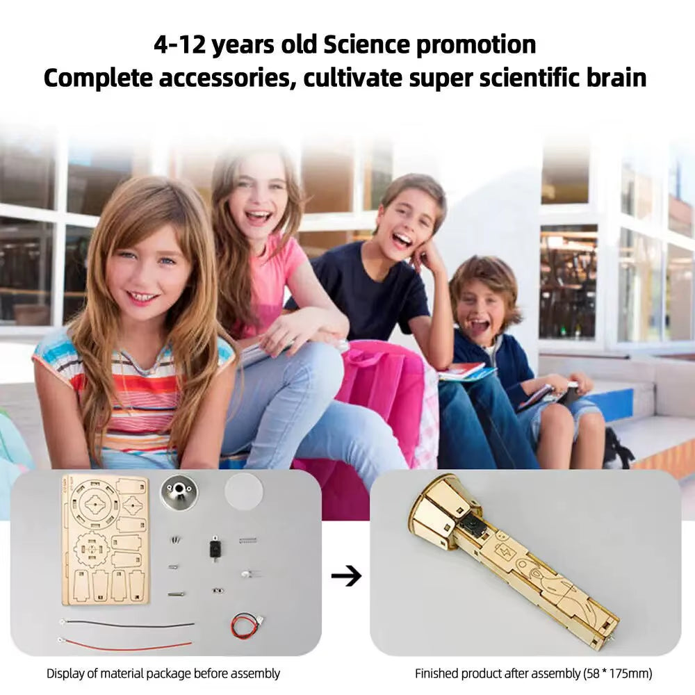 DIY Flashlight Technology Small Production Set Homemade Hand-Assembled Electrical Physics Science Toys