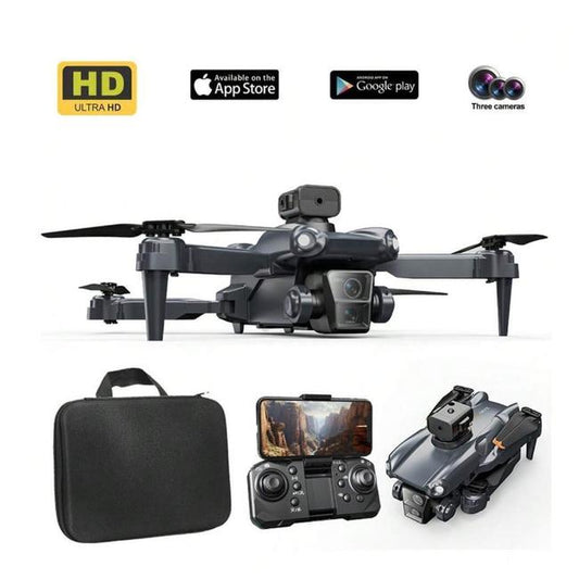 Drone with 4K Dual 3 Cameras WIFI FPV Remote Control Drone Foldable Quadcopter 3 Batteries Smart Avoidance FPV Quadcopter with 3 Batteries 20 Minutes Flight Time, Brushless Motor, One-Button Takeoff